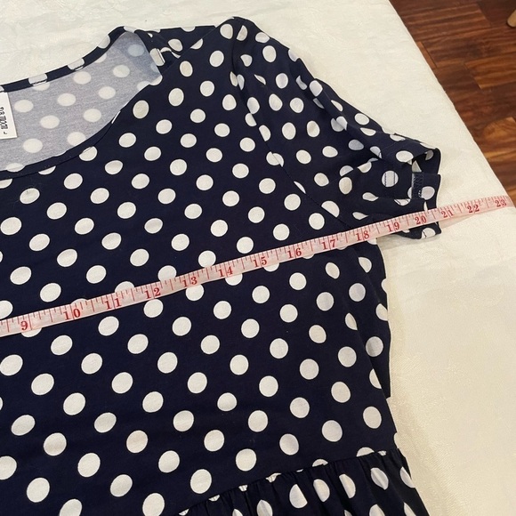 DB Moon black white polka dot midi short sleeve dress large - Picture 7 of 9